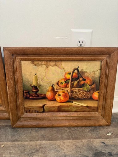 Set vintage framed fruit - of,